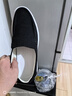 何金昌【經(jīng)典帆布鞋】?jì)仍龈吣行?CM一腳蹬套腳運動(dòng)休閑鞋老北京帆布鞋 黑色HC198D4011 37 曬單實(shí)拍圖