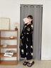 妮狄婭東方簡(jiǎn)奢風(fēng)睡衣睡裙女秋季純棉長(cháng)袖新中式長(cháng)裙春秋時(shí)尚家居服 黑色QF24302 L 曬單實(shí)拍圖