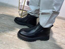 西域駱駝（VANCAMEL）男鞋真皮商務(wù)休閑皮鞋冬季高幫加絨加厚羊毛保暖棉鞋中老年爸爸鞋 黑色套腳 42 曬單實(shí)拍圖