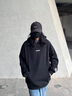 FORNINES重磅空氣層運動(dòng)休閑衛衣男女潮牌情侶裝高領(lǐng)連帽開(kāi)衫春秋美式外套 黑色 L 曬單實(shí)拍圖