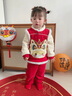 班喜迪兒童漢服套裝秋冬裝女童新年拜年服寶寶周歲禮服男童冬季加絨唐裝 紅色 100 曬單實(shí)拍圖