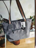 VQGT母親節托特包女包七夕手提單肩包帆布百搭女士牛津布包包 灰色 曬單實(shí)拍圖