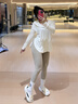 chicnear瑜伽褲大碼女健身褲高腰提臀裸感運(yùn)動(dòng)褲胖妹妹緊身褲 卡其色【塑型美腿】 2XL 2號(hào)均碼建議130-150斤 曬單實(shí)拍圖