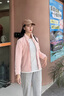 貓人（MiiOW）潮牌加絨衛(wèi)衣抓絨衣女男搖粒絨外套上衣服秋冬加厚珊瑚絨保暖開衫 ZZ23598水晶粉-女 立領(lǐng) M 曬單實(shí)拍圖