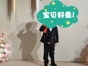 GOKU男童西套裝秋季鋼琴演出主持人西服兒童合唱服高端周歲男寶寶禮服 黑西裝+馬甲+褲子+襯衫領(lǐng)結胸花 110 （建議體重30-37斤） 曬單實(shí)拍圖