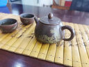 此時(shí)此刻廣西欽州坭興陶茶壺徐小鋒純手工山水石瓢泡茶壺功夫茶泡茶壺茶器 一壺兩杯（純手工制作） 曬單實(shí)拍圖