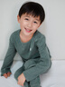 junejunior兒童保暖內(nèi)衣套裝圓領(lǐng)春秋季蠶絲羊毛秋衣秋褲打底居家睡衣 瑪瑙綠 120 （圓領(lǐng)） 曬單實(shí)拍圖