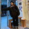 LPOX棉服女棋盤格外套女2025冬季森系面包服ins韓版寬松棉衣潮 黑色 L (建議110-125斤) 曬單實拍圖