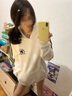 DXOT國潮拼接條紋小個(gè)子連帽白色衛(wèi)衣女秋冬季美式hiphop高街情侶外套 白色【薄款】 L 建議106-120斤 曬單實(shí)拍圖