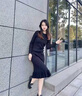 瑪嬌媚（Majiaomei）針織連衣裙套裝女裝2024秋冬新款修身顯瘦中長(zhǎng)款毛衣外套打底裙子 單紫色外套 均碼 曬單實(shí)拍圖