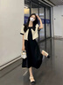拉夏貝爾（La Chapelle）短袖雪紡連衣裙女裝2025年夏季新款時(shí)尚中長(cháng)款法式小個(gè)子夏天裙子 套裝 M 曬單實(shí)拍圖