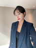詩璐雅春秋季高端小西裝套裝女裝職業(yè)裝時尚氣質(zhì)經(jīng)理西服外套正裝工作服 單件藏青色西裝 M 曬單實(shí)拍圖