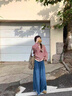 魯雅爾 慵懶感紅色條紋撞色針織衫女秋季新款寬松毛衣韓系ins百搭上衣服 紅色 均碼 推薦80-150斤 曬單實(shí)拍圖