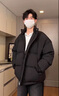 格斯嵐帝棉服男士外套2025冬季新款潮流寬松羽絨棉衣男裝加厚休閑立領(lǐng)棉襖 黑色 2XL 【170斤-190斤】 曬單實拍圖