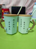 MLCRIYG景德鎮陶瓷情侶杯馬克杯簡(jiǎn)約杯子一對情侶茶杯水杯結婚禮物送新人 青白一對+寫(xiě)字(簡(jiǎn)裝) 曬單實(shí)拍圖