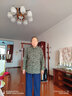 俞兆林（YUZHAOLIN）媽媽裝休閑春季中老年女棉麻襯衫碎花上衣老年人翻領(lǐng)長(cháng)袖純棉開(kāi)衫 6號 4XL-建議130斤-145斤 曬單實(shí)拍圖