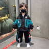 G.DUCKKIDS聯(lián)名奧特曼衣服男童套裝春秋2025新款拼接連帽兒童衛衣褲子兩件套 奧特曼機車(chē)服藏青 110 （建議身高100cm 4-5歲）cm 曬單實(shí)拍圖