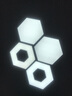 真有材 辦公室吊燈LED創(chuàng)意簡約藝術造型燈具網(wǎng)咖會所商場六邊形幾何燈 【實心黑框40CM白光】18W 曬單實拍圖