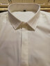 POWO長(zhǎng)袖襯衫男士白色襯衣刺繡修身商務(wù)休閑衣服韓版男裝夏季 米白色 40 碼（適合120-135斤） 曬單實(shí)拍圖