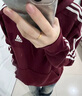 adidas休閑加絨加厚連帽衛(wèi)衣套頭衫男裝阿迪達斯官方輕運動   暗紅   M 曬單實拍圖