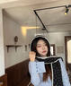 目丸韓版笑臉圍巾帽子一體百搭圍脖女冬季2025新款斗篷披肩外搭高級感 笑臉-黑色 曬單實拍圖