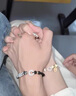 中國珠寶 SINO GEM玉髓平安扣男女情侶款山盟海誓手繩飾品七夕情人節(jié)禮物送女友老婆 山盟海誓玉髓手鏈-男+品牌禮盒 曬單實拍圖