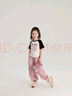 布丁哈魯女童可愛卡通印花短袖T恤2025夏季新款中大童休閑插肩袖運動上衣 曬單實拍圖