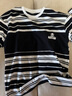 純一良品童裝男童長(cháng)袖T恤兒童打底衫春秋裝新款中大童條紋上衣 黑白條紋 150 cm 曬單實(shí)拍圖