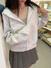 名創(chuàng)優(yōu)品（MINISO）短款外套女2025新款春秋季薄款拉鏈開(kāi)衫連帽衛(wèi)衣百搭簡(jiǎn)約潮流秋裝 花灰色(純色) S 155 (名創(chuàng)優(yōu)品 品質(zhì)保證) 曬單實(shí)拍圖