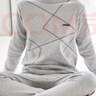 貓人男童秋衣秋褲純棉套裝中領(lǐng)內(nèi)衣兒童全棉毛衫保暖中大童秋冬季 線條麻灰(中領(lǐng)) 170 cm 【建議155-165CM】 曬單實拍圖