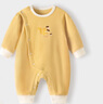 babylove嬰兒連體衣德絨保暖哈衣春秋季睡衣寶寶衣服打底長袖爬服春裝 香草黃 59cm 曬單實(shí)拍圖