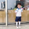 mlgt kids童裝男童套裝2025夏季新款時(shí)尚兒童衣服Polo領(lǐng)小男孩兩件套 白色 110 cm 曬單實(shí)拍圖