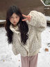 乖米豆棉服2024冬季新款棉服女短款小個(gè)子顯瘦韓系立領(lǐng)碎花棉襖外套潮 米白色 M 曬單實(shí)拍圖