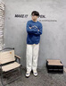 POUM華夫格休閑褲子男秋冬季款羊羔毛加絨加厚衛(wèi)束腳寬松直筒闊腿棉褲 BKEG-B28白色 XL 曬單實(shí)拍圖