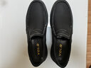 VOLO犀牛男鞋休閑皮鞋男士套腳鞋爸爸鞋透氣輕質(zhì)厚底增高鞋子男秋季 黑色 【手工縫線(xiàn)加固】 41 曬單實(shí)拍圖