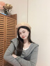 槿城純色羊毛貝雷帽女日系咖啡色秋冬蓓蕾帽百搭文藝復古畫(huà)家帽潮LE23 杏色 均碼（55-59cm） 曬單實(shí)拍圖