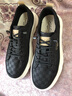 沙馳（SATCHI）男鞋新款男士休閑鞋板鞋格紋帆布鞋一腳蹬軟底懶人鞋子男 黑色 41 (255mm) 皮鞋碼 曬單實(shí)拍圖