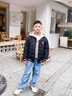 邁兜熊男童外套春款2025夾棉加厚新款秋冬季棒球服中大兒童男孩冬裝棉服 黑色 160 (適合150cm身高) 曬單實拍圖