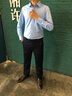 皮爾卡丹（pierre cardin）春秋季男士長(zhǎng)袖襯衫商務(wù)休閑正裝免燙抗皺大碼職業(yè)襯衣針織 淺藍(lán) 8809春秋款 M 【95-105斤】 曬單實(shí)拍圖