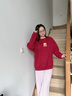 真維斯300G重磅牛奶絲寬松圓領(lǐng)衛衣女2024年春秋季新款休閑百搭風(fēng)上衣GX 車(chē)厘子紅-中國小兔 XL （建議120-135斤） 曬單實(shí)拍圖