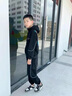 G.DUCKKIDS男童春裝套裝春秋季衛衣中大兒童男孩冬款加絨加厚大童男裝帥氣潮 流星春秋款黑色 120 身高115cm/體重40斤 曬單實(shí)拍圖