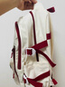 回力學(xué)生書(shū)包女初中生高中生大學(xué)生雙肩包大容量簡(jiǎn)約高顏值背包電腦包 白配紅【沖天鴨掛件】 曬單實(shí)拍圖