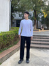 真維斯純棉長(zhǎng)袖T恤男裝秋冬打底衫重磅簡(jiǎn)約圓領(lǐng)純色潮寬松上衣潮流T恤JR 白210A L 曬單實(shí)拍圖