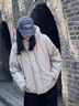 冊裁（CECAI）日系復古基礎款工裝羽絨服冬季情侶寬松90白鴨絨保暖外套休閑外套 灰色 XL 曬單實拍圖