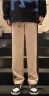 顶峰保罗（Dingfengbaoluo）休闲裤男士春夏季运动垂感阔腿长裤潮牌美式宽松直筒K303杏色L 晒单实拍图
