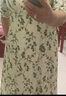 玖姿·安娜蔻清新森系浪漫飄逸印花雪紡連衣裙女裝2024夏款 花淺綠 L 曬單實(shí)拍圖
