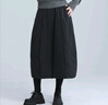 蘑菇同學(xué)大碼半身裙女冬季簡(jiǎn)約純色松緊腰加棉日系工裝夾棉保暖燈籠裙子潮 黑色 均碼 建議95-160斤 曬單實(shí)拍圖