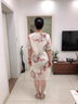 皮爾卡丹中老年時(shí)尚裝2024新款連衣裙高貴中年媽媽時(shí)尚休閑洋氣大碼連衣裙 米色 XL（建議90-115斤） 曬單實(shí)拍圖
