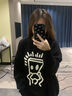 Dangerous people薛之謙dsp托頭紙袋人套頭毛衣寬松慵懶情侶針織衫 黑色 S 曬單實(shí)拍圖