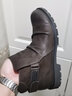 羚步 馬丁靴男英倫風(fēng)高幫皮鞋夏季韓版百搭男靴真皮透氣男鞋中幫機車(chē)靴子潮 棕色 43 曬單實(shí)拍圖